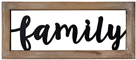 Photo 1 of 10 o'clock Family - 12" X 5.1" Wooden Signs Wall Decor Metal and Wood Framed Sign Modern Farmhouse Wall Hanging Art Family Sign Home Decor
