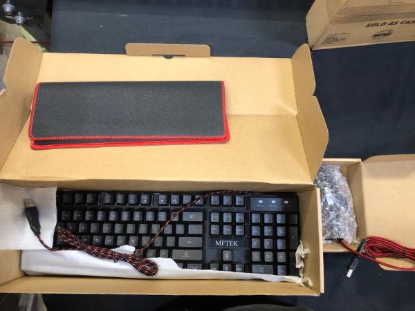 Photo 1 of MFTEK Gaming Keyboard and Mouse Combo with Large Mouse Pad, RGB Rainbow Backlit Gaming Keyboard and Illuminated Gaming Mouse, USB Wired Set for Computer PC Gamer Laptop Office Work

