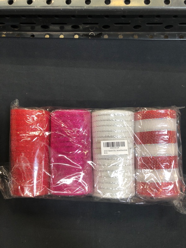 Photo 2 of XIYAO Valentine's Day Gift Ribbon,Satin Ribbons 6 Inch Wide Polyester Fabric Ribbons, White,Red,Rose red for DIY Crafts, Wedding Decor, Gift Wrapping Decoration and More(4 Rolls)
