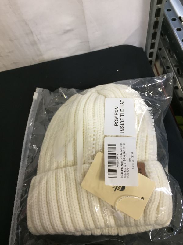 Photo 1 of FURTALK Womens Winter Knitted Beanie Hat with Faux Fur Pom Warm Knit Skull Cap Beanie for Women (One Size, 08-White -Fleece)
