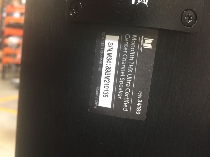 Photo 1 of Monoprice Monolith THX-365C Ultra Center Channel Speaker (Each) THX Certified, P
