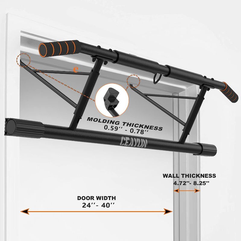 Photo 1 of CEAYUN Pull up Bar for Doorway, Portable Pullup Chin up Bar Home, No Screws Multifunctional Dip bar Fitness, Door Exercise Equipment Body Gym System Trainer
