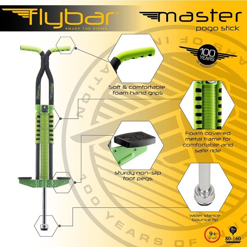 Photo 1 of Flybar Foam Master Pogo Stick For Kids Boys & Girls Ages 9 & Up, 80 to 160 Lbs - Fun Quality Pogostick By The Original Pogo Stick Company
