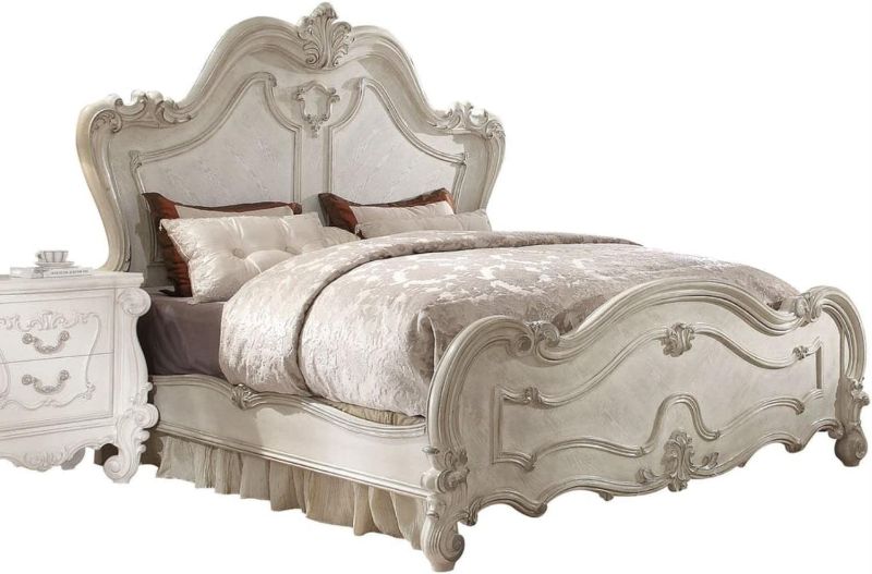 Photo 1 of ACME Versailles Bone White Eastern King Bed  only side panels and slats missing head board and foot board  and hardware 
