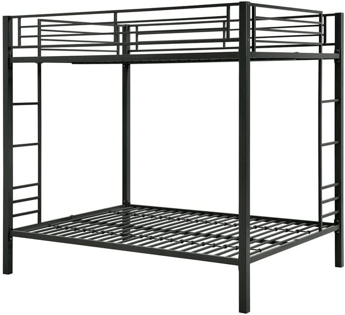 Photo 1 of DHP Full over Full Bunk Bed for Kids, Metal Frame with Ladder (Black)
