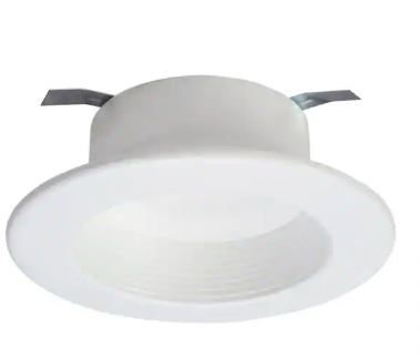 Photo 1 of 4 in. Selectable CCT 2700K-5000K Integrated LED Recessed Ceiling Light Retrofit Trim, Title 20 Compliant
