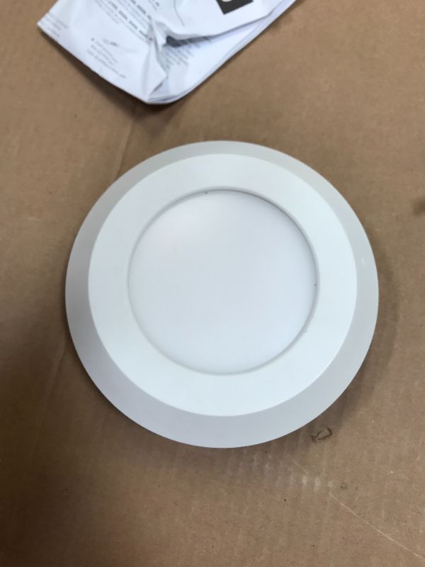 Photo 2 of 4 in. 2700K-5000K Selectable CCT Surface Integrated LED Downlight Recessed Light with White Round Trim
