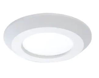Photo 1 of 4 in. 2700K-5000K Selectable CCT Surface Integrated LED Downlight Recessed Light with White Round Trim
