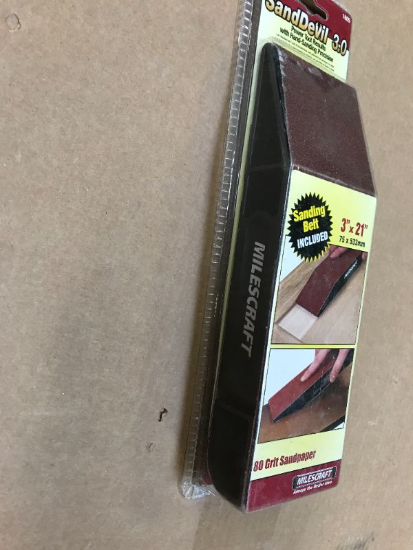 Photo 3 of 3 in. x 21 in. SandDevil3.0 Hand Sander with 80-Grit Sandpaper Belt
