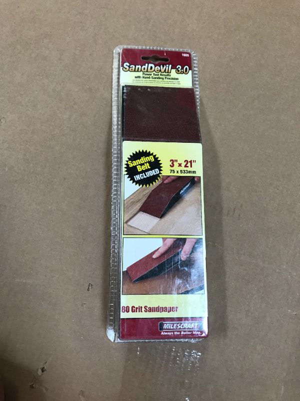 Photo 2 of 3 in. x 21 in. SandDevil3.0 Hand Sander with 80-Grit Sandpaper Belt
