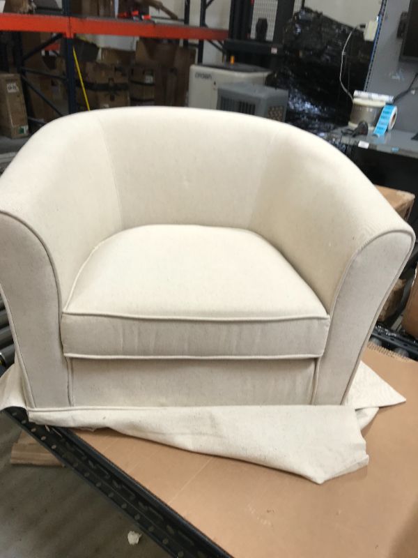 Photo 1 of Christopher Knight Home Cecilia Swivel Chair with Loose Cover, Natural Fabric
