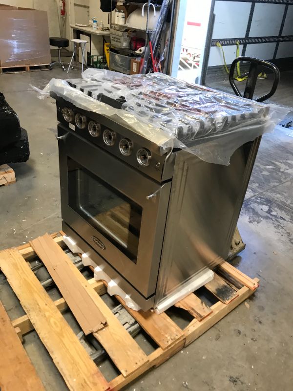Photo 16 of Cosmo COS-EPGR304 Slide-in Freestanding Gas Range with 5 Sealed Burners, Cast Iron Grates, 4.5 cu. ft. Capacity Convection Oven, 30 inch, Stainless Steel
