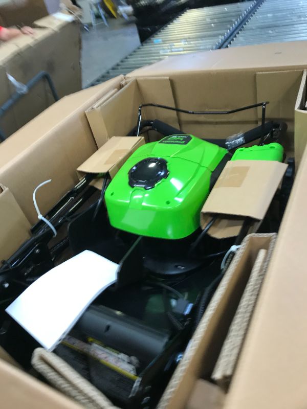 Photo 2 of Greenworks 21" 40 Volt Battery Powered Self-Propelled Walk-Behind Mower, Battery Not Included
