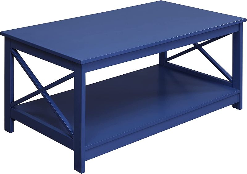 Photo 1 of Convenience Concepts Oxford Coffee Shelf Table, Cobalt Blue
