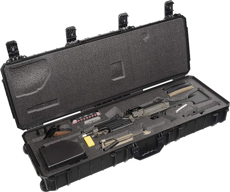 Photo 1 of Case Club Pre-Cut FN M249S Waterproof Rifle Case with Accessory Box & Silica Gels to Help Prevent Gun Rust
