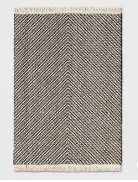 Photo 1 of 5'x7' Chevron Woven Area Rug Black/White - Project 62
