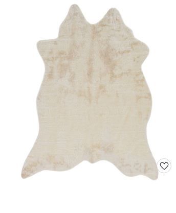 Photo 1 of 5'x6'6" Faux Cow Hide Rug Ivory - Linon

