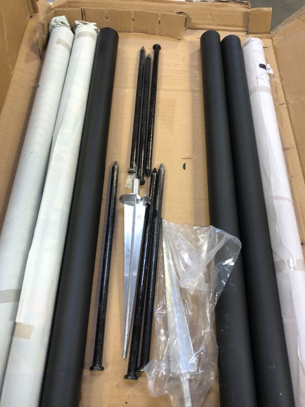 Photo 3 of 8ft String Light Poles Heavy Duty Designed Base 4 Prongs, Never Bent Poles for Outdoor String Lights, Garden, Patio, Wedding, Party, Birthday