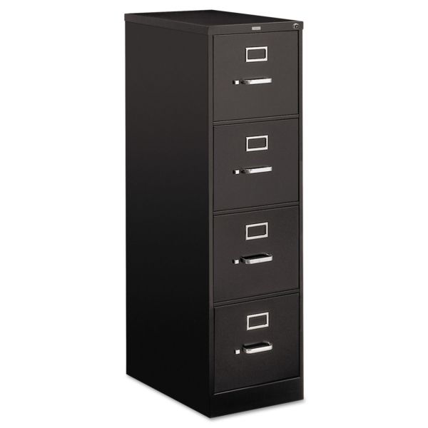 Photo 1 of HON 510 Series 4-Drawer Vertical Metal File Cabinet, Letter, 52" Height, Full-Suspension, Black--------major used 

