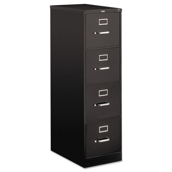 Photo 1 of HON 510 Series 4-Drawer Vertical Metal File Cabinet, Letter, 52" Height, Full-Suspension, Black
