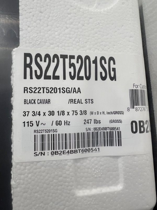 Photo 4 of Samsung - 22 Cu. Ft. Side-by-Side Counter-Depth Refrigerator - Black Stainless Steel
Model:RS22T5201SG/AASKU:6397584