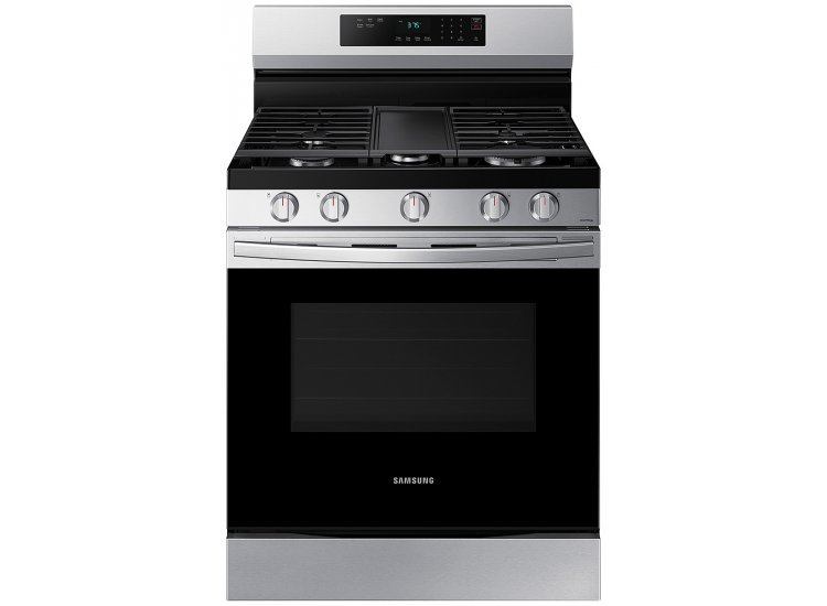 Photo 1 of Samsung - 5.8 Cu. Ft. Freestanding Gas Convection Range with Self-High Heat Cleaning - Stainless steel
