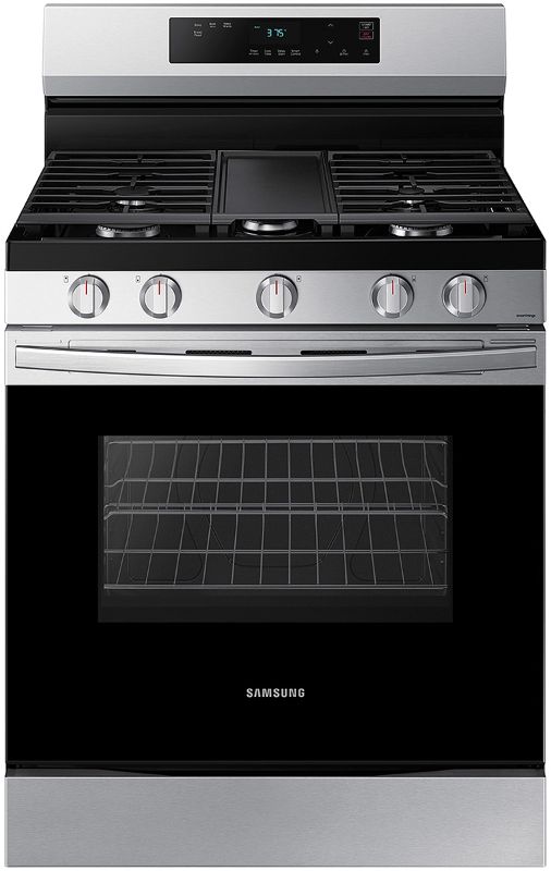 Photo 1 of Samsung 6 Cu. Ft. Stainless Steel Smart Freestanding Gas Range With Integrated Griddle - NX60A6111SS/AA
