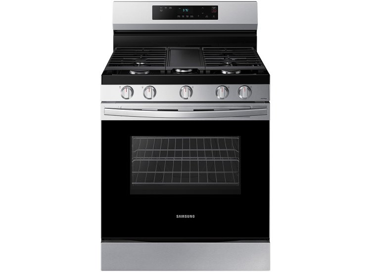 Photo 1 of Samsung 6 Cu. Ft. Stainless Steel Smart Freestanding Gas Range With Integrated Griddle - NX60A6111SS/AA
