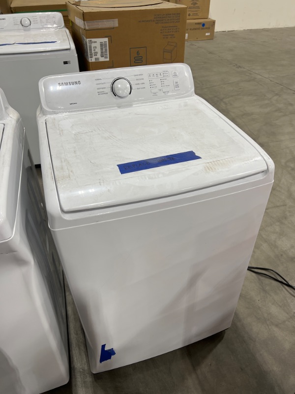 Photo 2 of Samsung - 4.0 cu. ft. High-Efficiency Top Load Washer with ActiveWave Agitator and Soft-Close Lid - White
