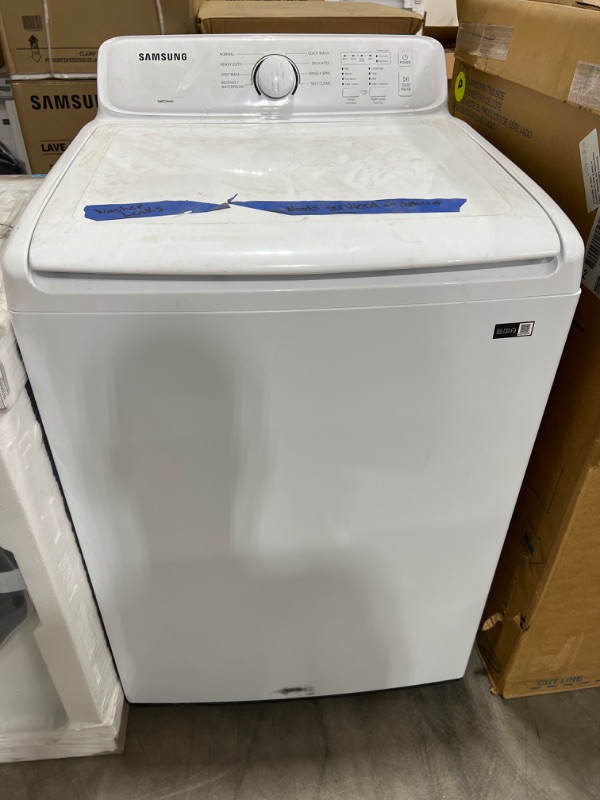Photo 2 of Samsung - 4.0 cu. ft. High-Efficiency Top Load Washer with ActiveWave Agitator and Soft-Close Lid - White
- leaks.