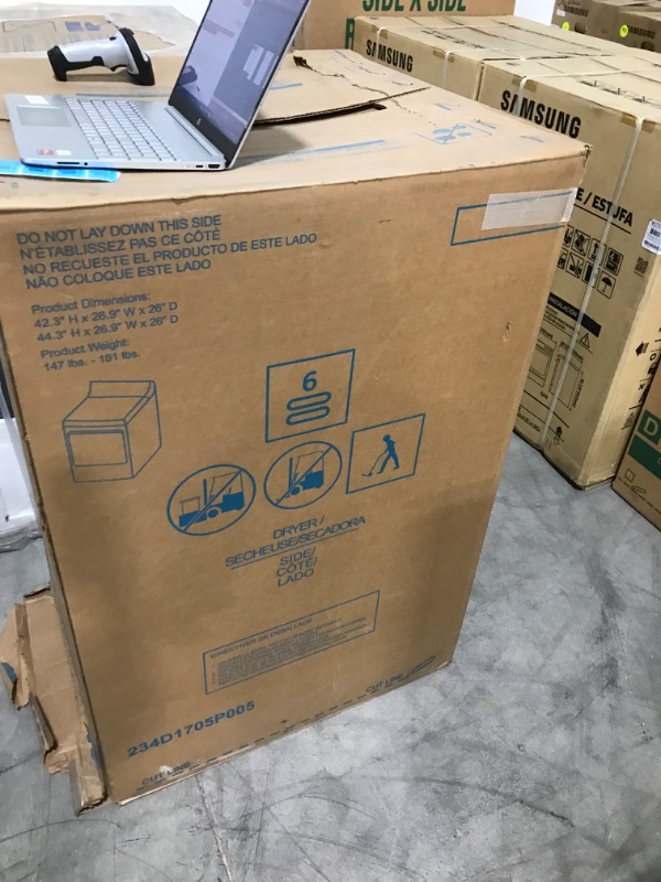 Photo 1 of GE GTD33GASKWW Aluminized Alloy Drum Gas Dryer, 7.2 Cu. Ft. Capacity, White