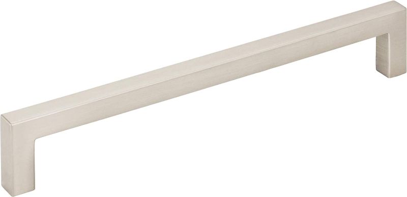 Photo 1 of Elements Stanton Cabinet Pull   Mounting Holes: 6-5/16 in. (160mm)
Overall Length: 6-5/8 in. (168mm)
Projection: 1-1/8 in. (29mm)
Finish: Satin Nickel