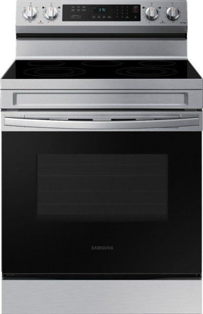 Photo 1 of Samsung - 6.3 cu. ft. Freestanding Electric Range with Rapid Boil™, WiFi & Self Clean - Stainless steel
