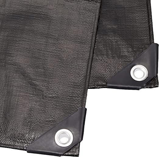 Photo 2 of AmazonCommercial Heavy Duty Black Poly Tarp, 12 x 20 ft., 1-Pack
