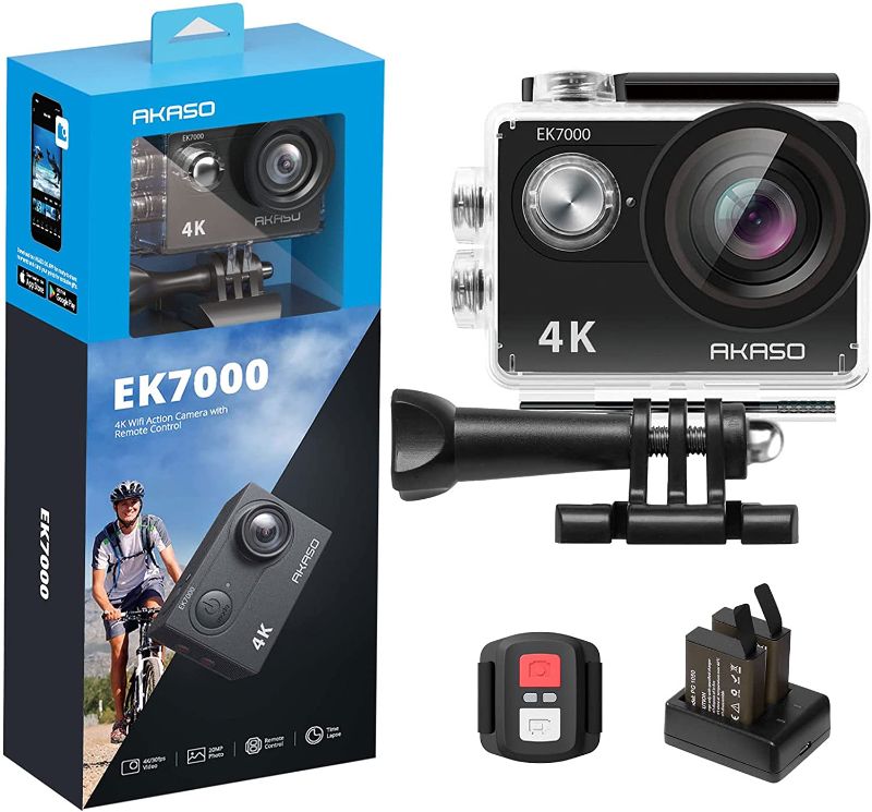 Photo 1 of AKASO EK7000 4K30FPS 20MP Action Camera Ultra HD Underwater Camera 170 Degree Wide Angle 98FT Waterproof Camera Support External Microphone
