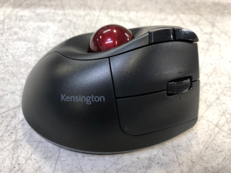 Photo 3 of Kensington Pro Fit® Ergo Vertical Wireless Trackball (K75326WW), Black, 3" x 4" x 6.1"
