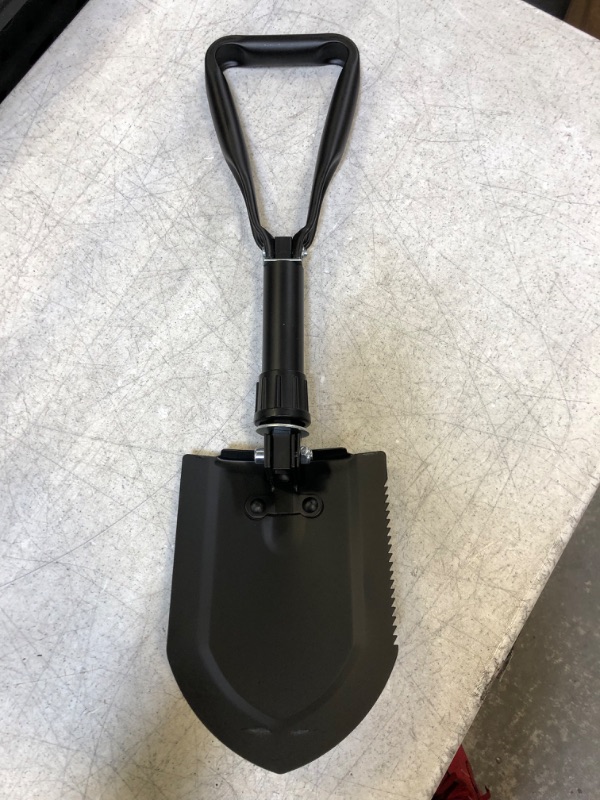 Photo 2 of 18.1" Military Style Foldable E-Tool, Small Compact Lightweight Survival Shovel, Entrenching Tool for Off Road, Folding Spade Collapsible Shovel for Camping, Hiking, Digging, Backpacking, Gardening
