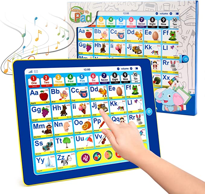 Photo 1 of 6-in-1 Kids Tablet with ABC/Words/Numbers/Color/Games/Music - Interactive Educational Electronic Toys Makes Learning Fun, Toddler Learning Toys Gifts for Age 3 4 5 Year Old Boys Girls&Preschool
