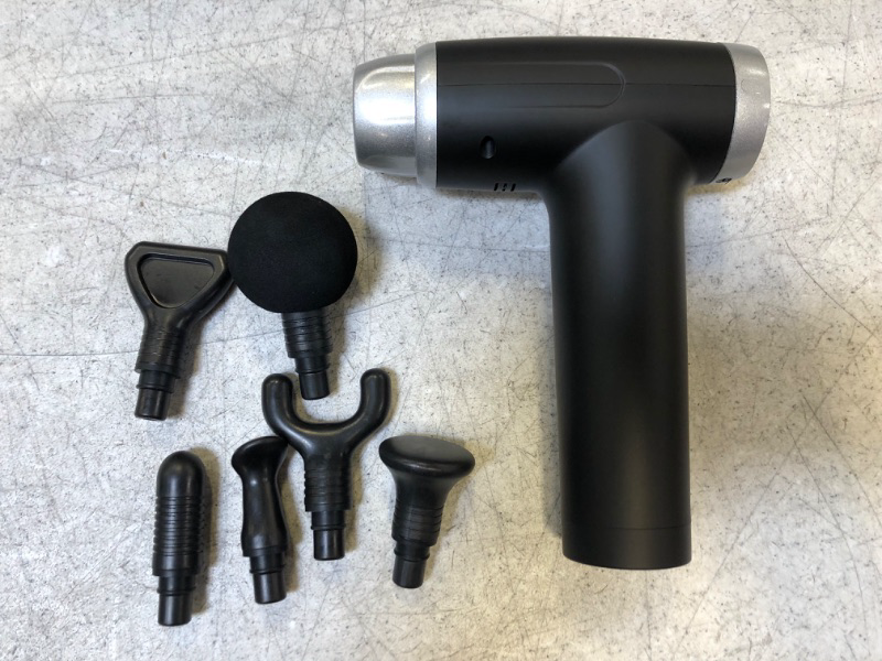 Photo 2 of Massage Gun Deep Tissue,Handheld Percussion Back Massager Gun for Athletes Muscle Massage Gun for Pain Relief with 6 Massage Heads & 30 Speeds Black