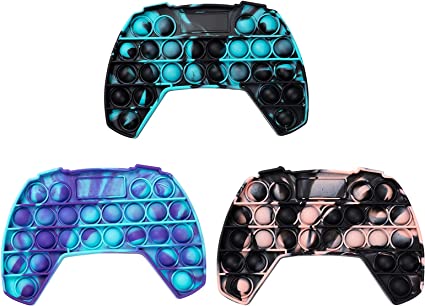 Photo 1 of WQFXYZ Pop Push it Game Controller Shape Fidget Toy, Autism Special Needs Stress Relief, Anti-Anxiety Tie Dye Sensory Fidget Toy for Kids Adults --- 2 PACK 
