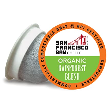 Photo 1 of SF Bay Coffee OneCUP Organic Rainforest Blend 120 Ct Medium Roast Commercially Compostable Coffee Pods, K Cup Commercially Compostable including Keurig 2.0 ---- EXP 07/2022
