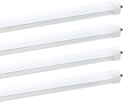 Photo 1 of 8ft LED Bulbs for T12 LED Fluorescent Fixtures,F96T12 LED Tube Replacement,120V and 277V Input, 5500K Daylight White,40Watt 4800LM Super Bright (4PCS 5500K Daylight White) ---- unable to fully test 
