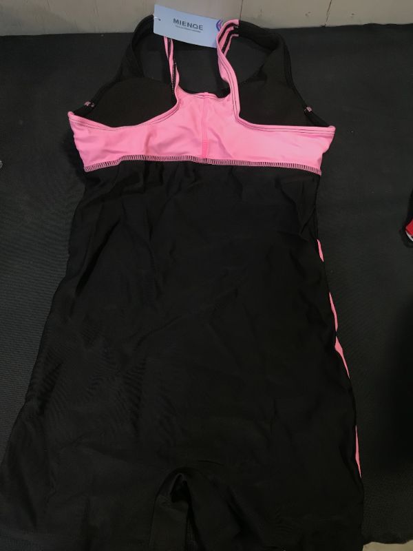 Photo 2 of GIRLS SWIM SUIT ONE PIECE PINK AND BLACK SIZE 150 ( U.S. SIZE APPROX 12) 