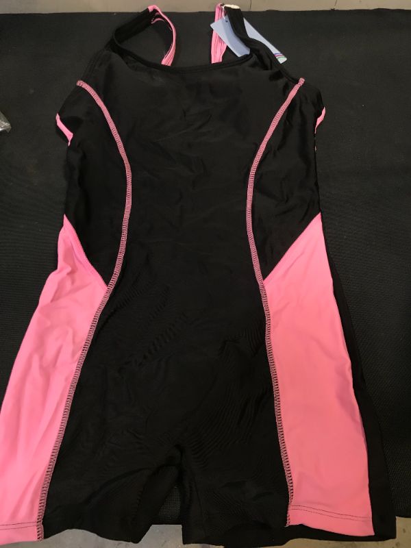 Photo 1 of GIRLS SWIM SUIT ONE PIECE PINK AND BLACK SIZE 150 ( U.S. SIZE APPROX 12) 