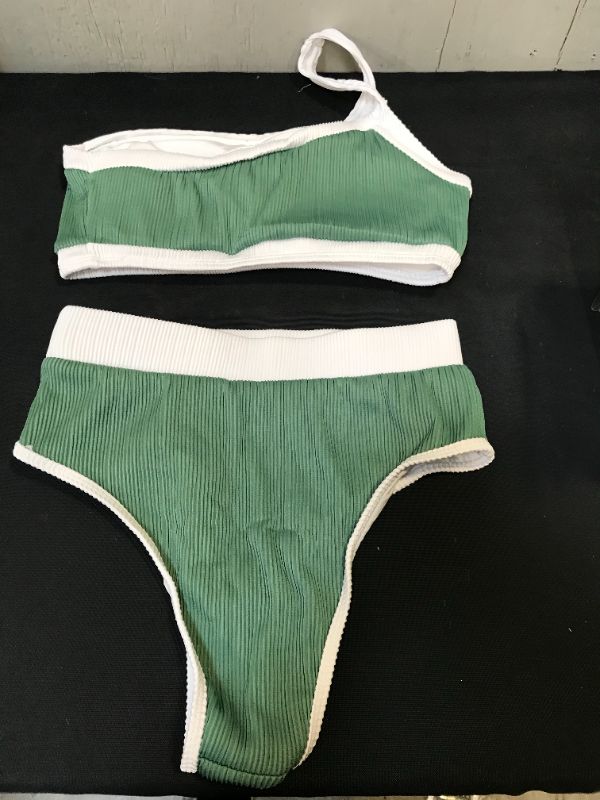 Photo 2 of TWO PIECE BATHING SUIT SAGE GREEN SIZE SMALL FOR WOMEN 