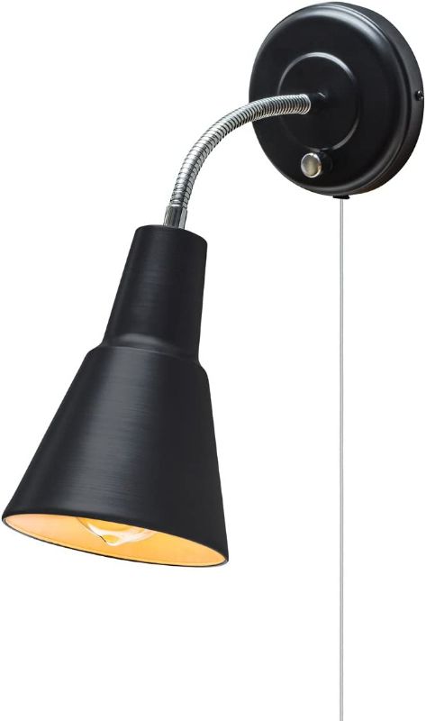 Photo 1 of Globe Electric 65312 Ramezay Gooseneck Sconce, Matte Black with Chrome
(NEEDS LIGHT BULB)