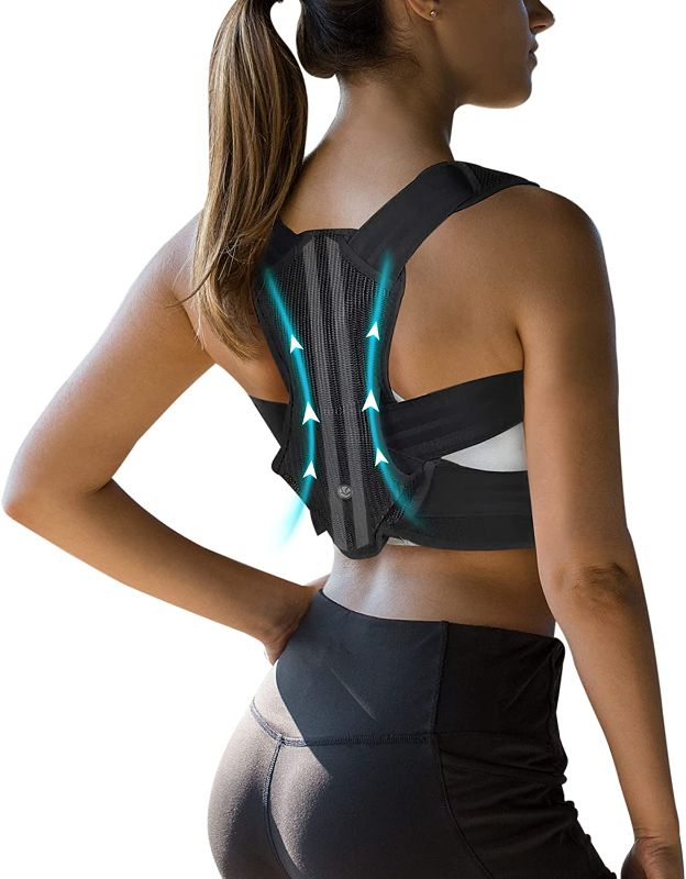Photo 1 of VANRORA Posture Corrector for Women and Men, Back Brace Fully Adjustable & Comfy, Support Straightener for Spine, Back, Neck, Clavicle and Shoulder, Improves Posture and Pain Relief S/M
