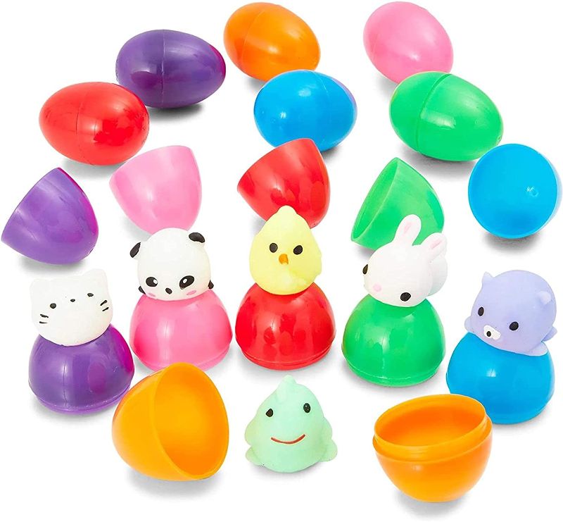 Photo 1 of Colorful Prefilled Easter Eggs with Squishy Toys for Kids (2.5 in, 12 Pack)
