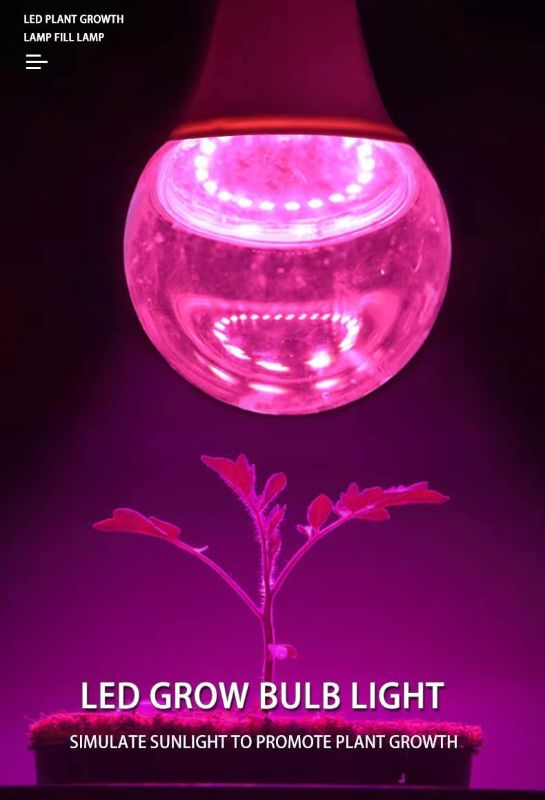 Photo 1 of 3 Pack LED Indoor Plant Grow Light Bulb A19 Bulb, Full Spectrum Plant Light Bulb, 9W E26 Grow Bulb Replace up to 100W, Grow Light for Indoor Plants, Flowers, Greenhouse, Indore Garden, Hydroponic
