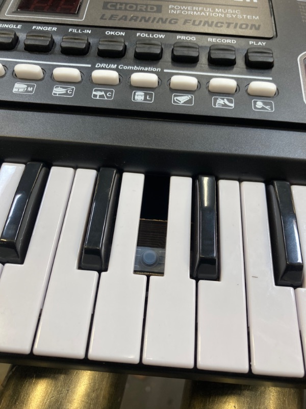 Photo 3 of BigFun BF-6301C Rechargeable Electronic Keyboard 61 Keys with Microphone *** DAMAGED -- SEE PHOTOS, MISSING KEY